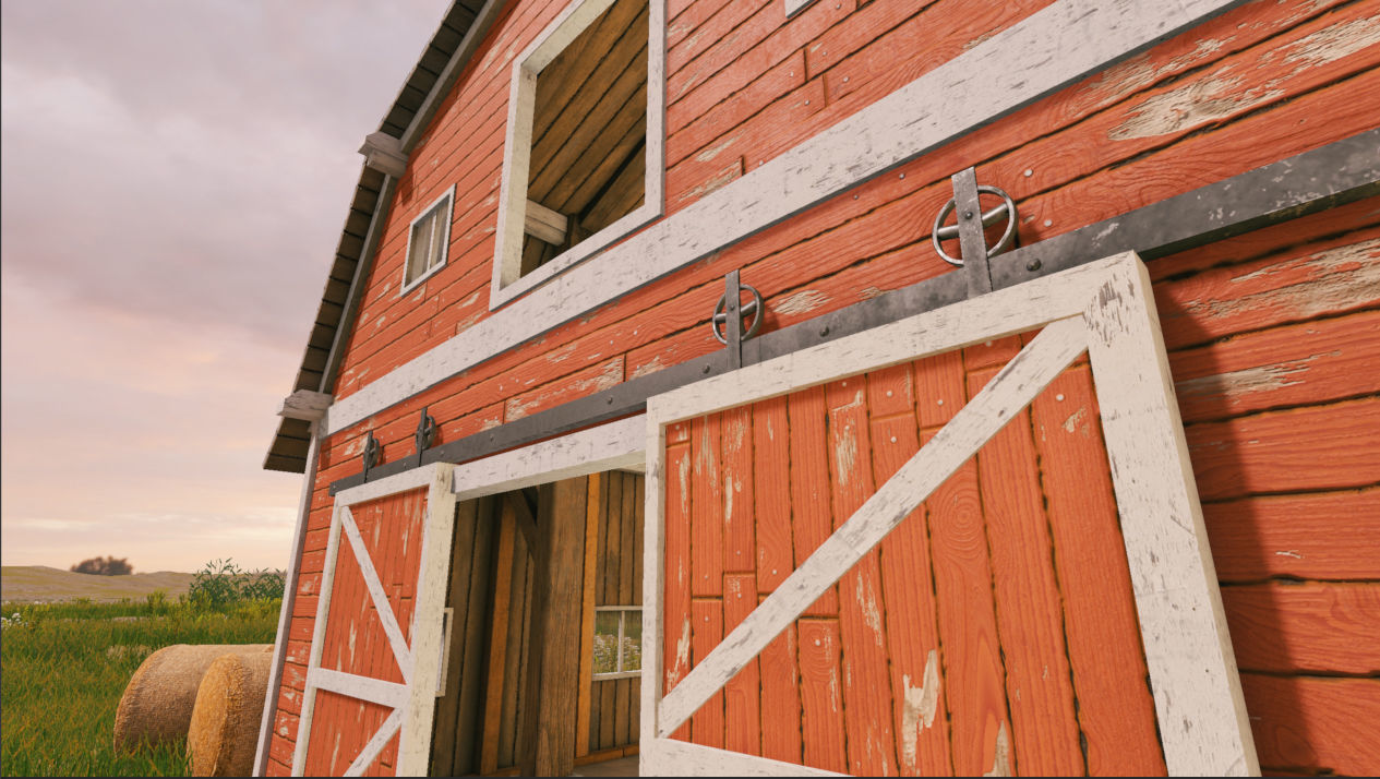 PBR Barn with insulation Low-poly 3D model_4