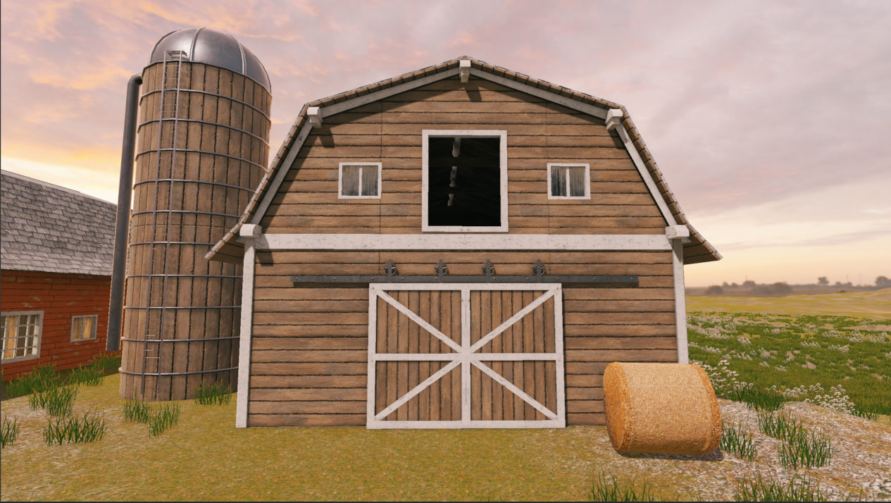 PBR Barn with insulation Low-poly 3D model_8