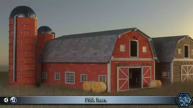 PBR Barn with insulation Low-poly 3D model