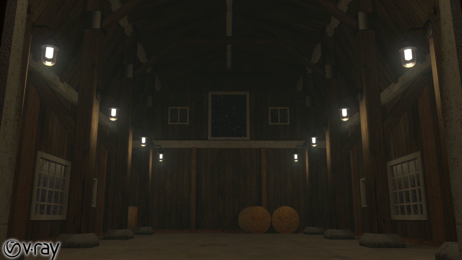 PBR Barn with insulation Low-poly 3D model_3