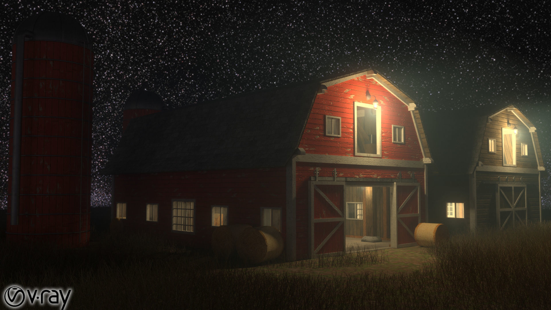 PBR Barn with insulation Low-poly 3D model_2