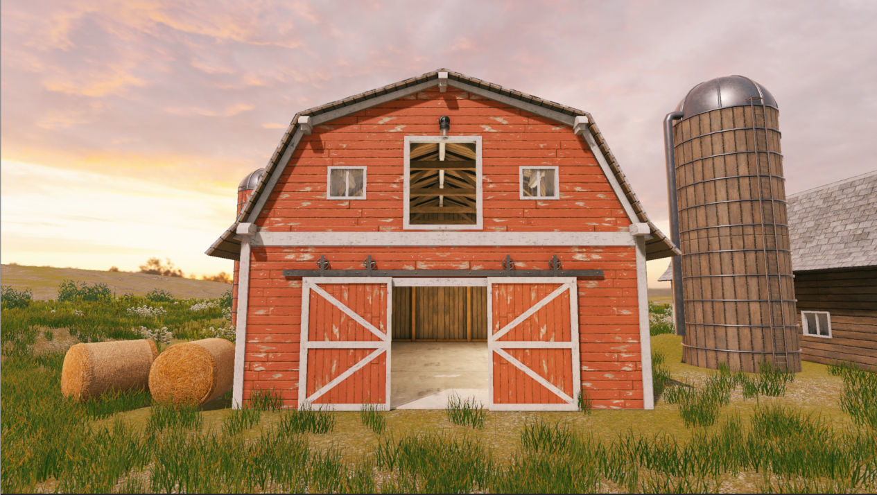 PBR Barn with insulation Low-poly 3D model_6