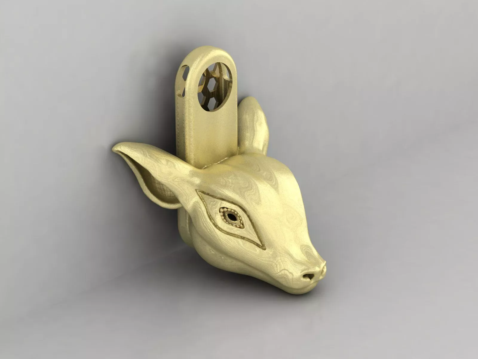 Doe Head hollow Pendant ZBrush Sculpted Jewelry with 3 subdivide 3D print model