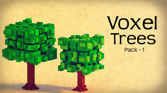 Voxel Trees - Pack 1 Free low-poly 3D model