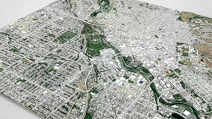 Cityscape Boise United States 3D model 7