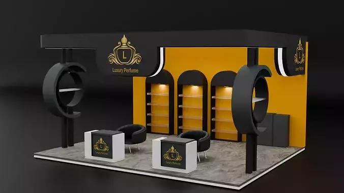 Luxury Perfume Exhibition Booth 3D Model