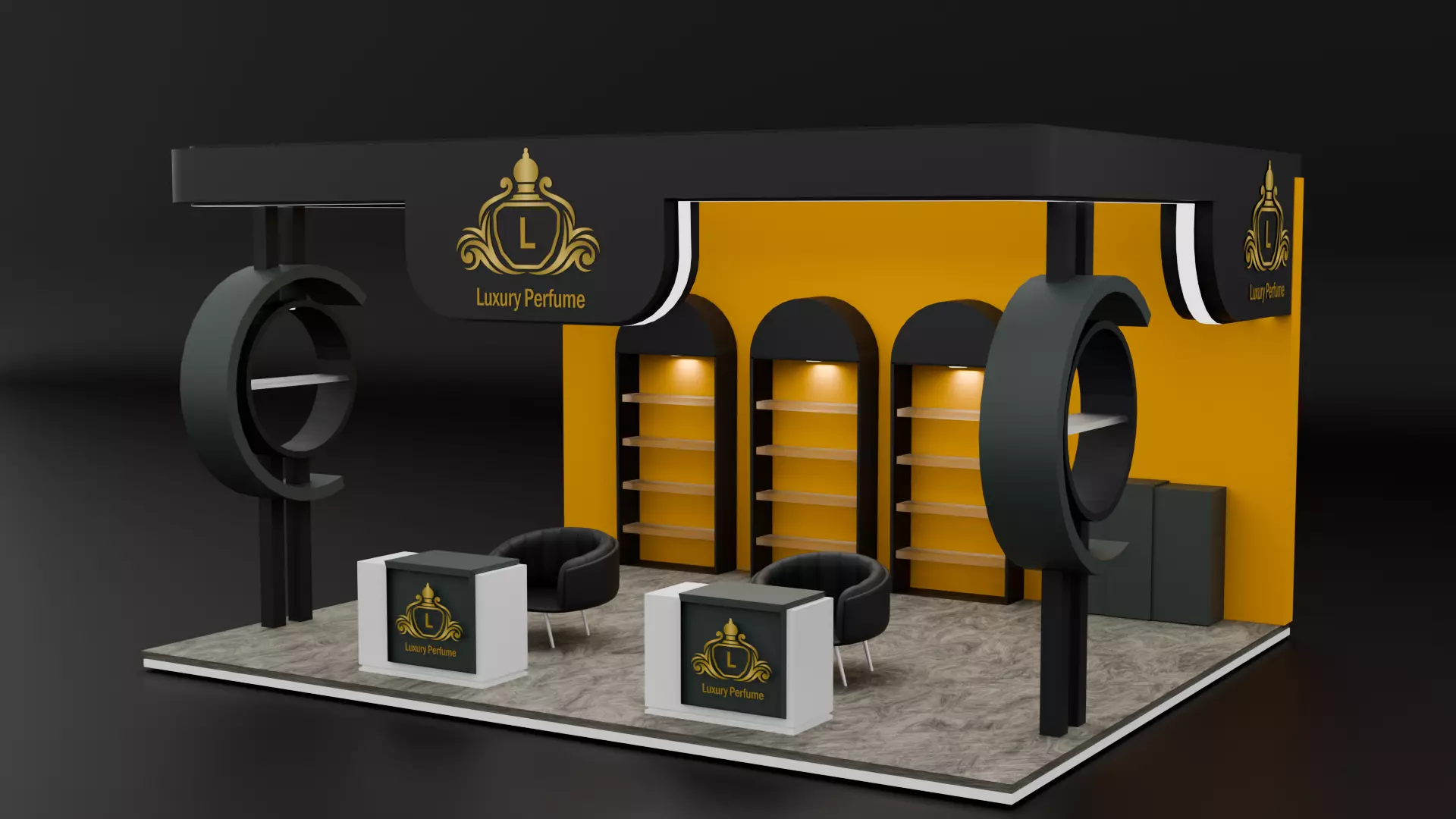 Luxury Perfume Exhibition Booth 3D Model 3D model