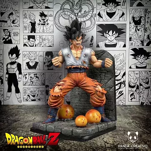 Goku Battle Damaged Bookend El Guerrero Legendario Modelo 3D