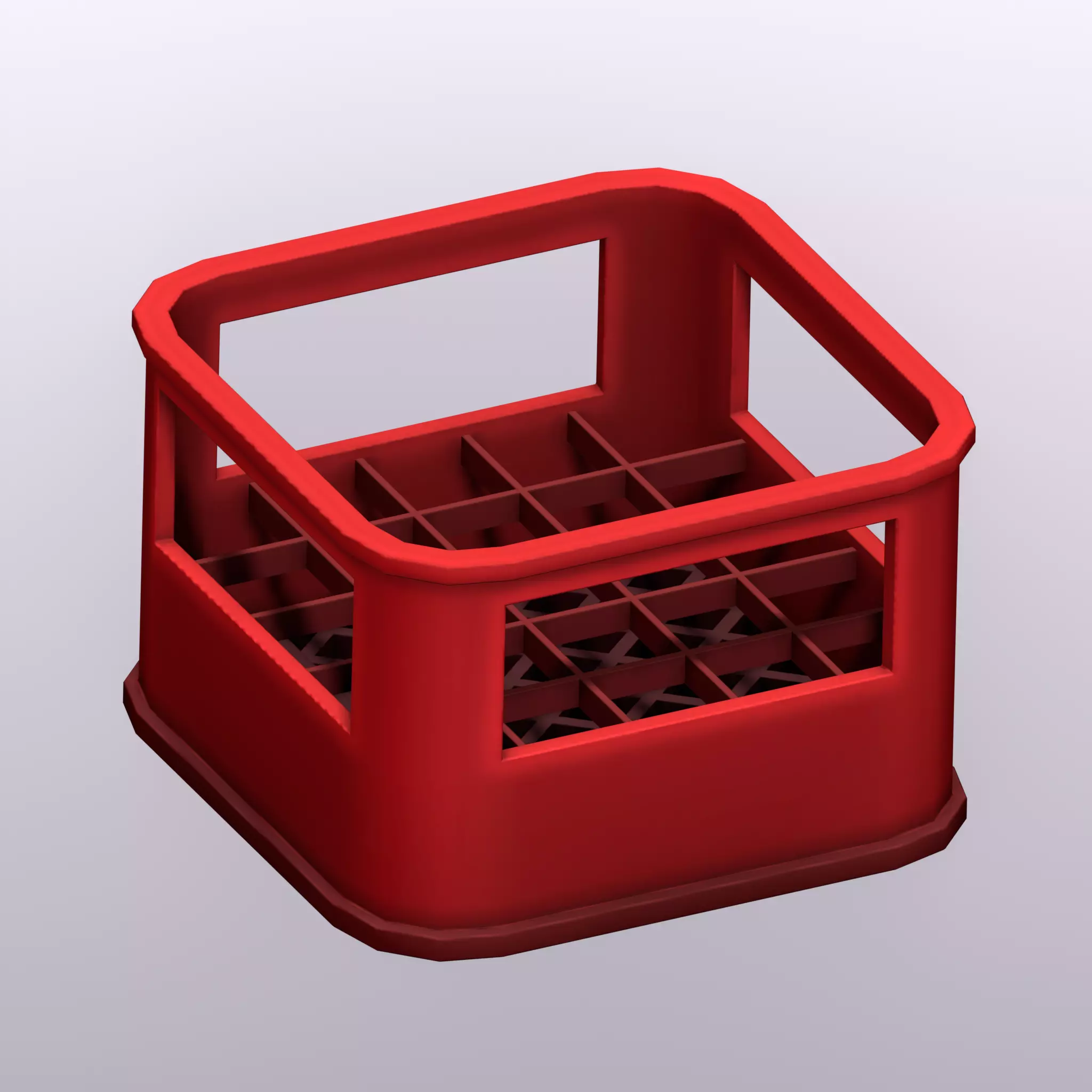 Stylized Bottle Plastic Crate Free low-poly 3D model