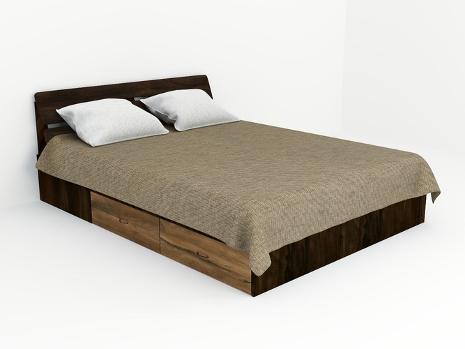 bed frame with drawers