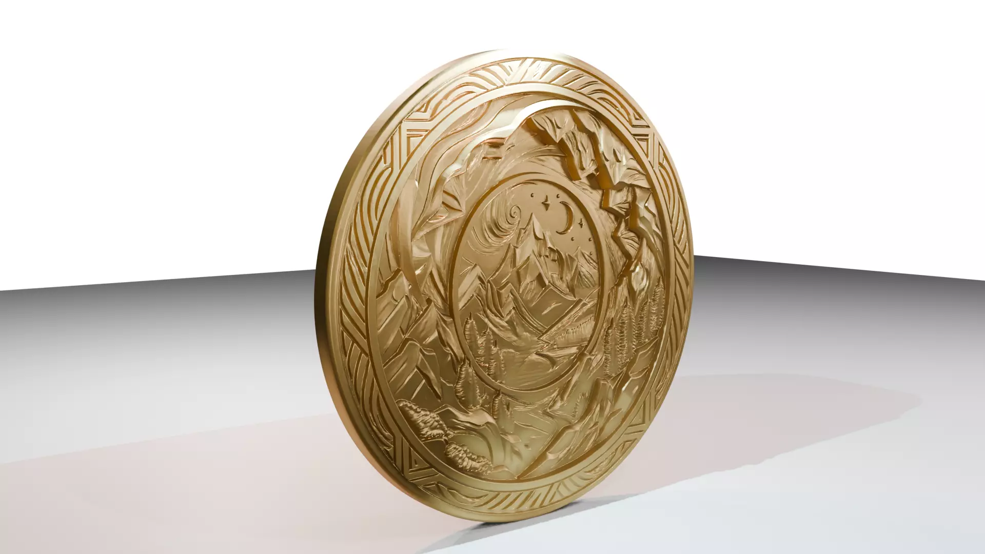 Mountain Medallion 3D print model