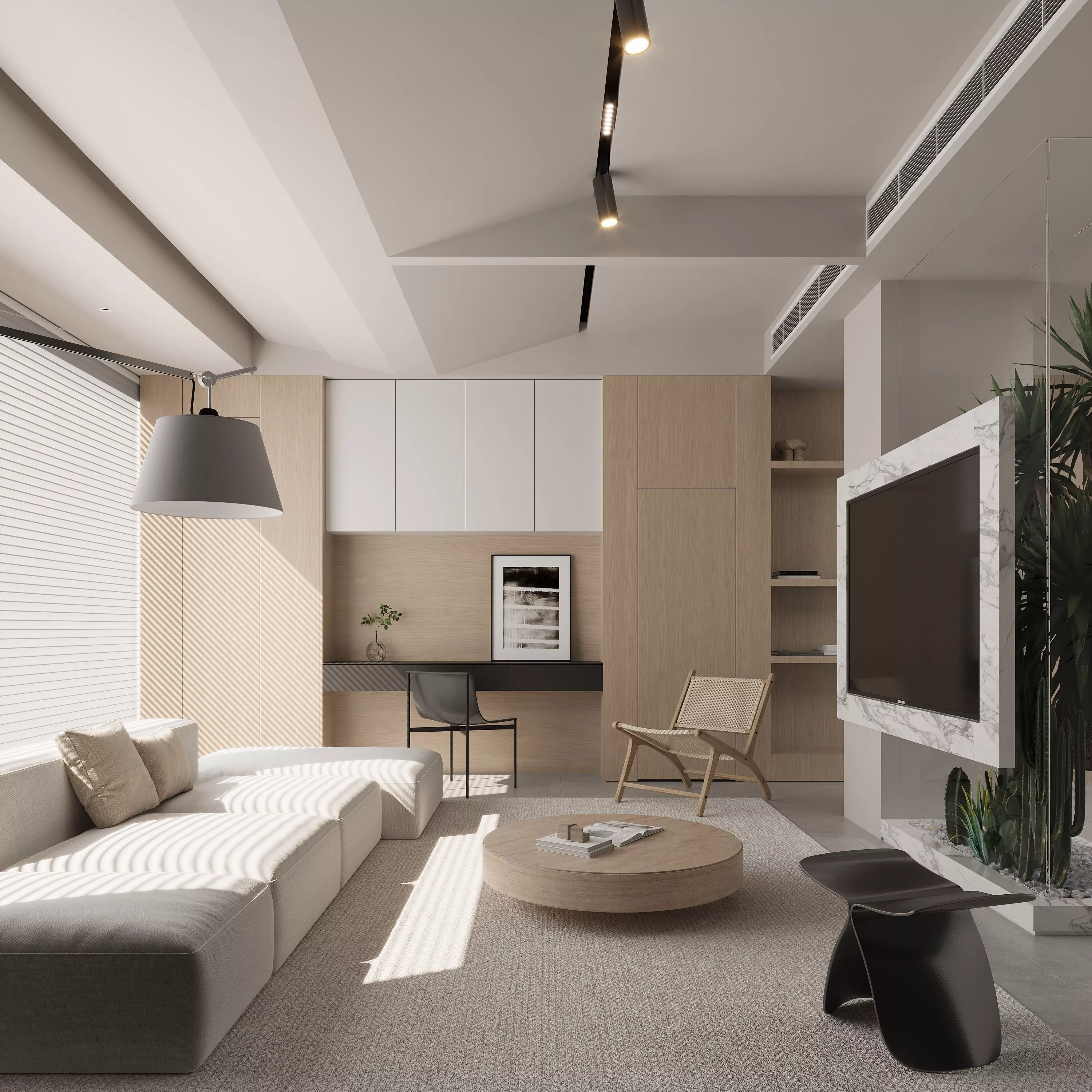 Modern apartment living room 3D model