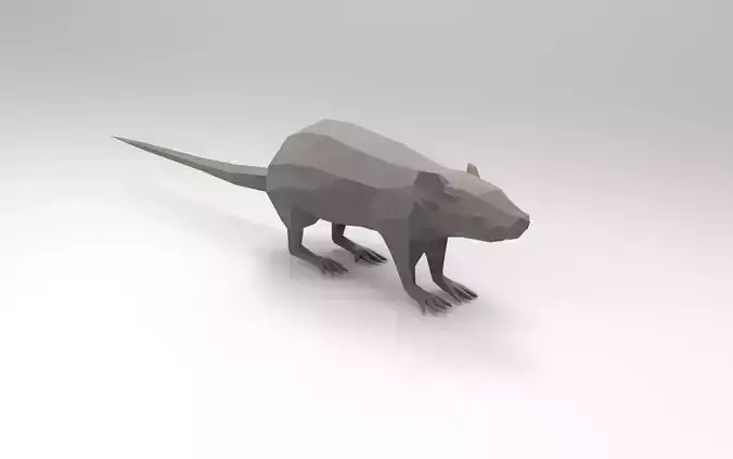 Rat 3D Printable Low-Poly 3D print model