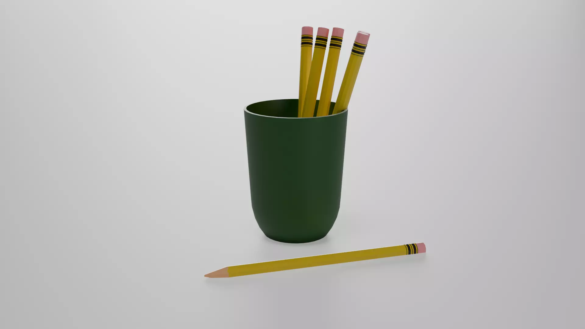 Pencil Holder with Pencils - 3D Bedroom Scene Free low-poly 3D model