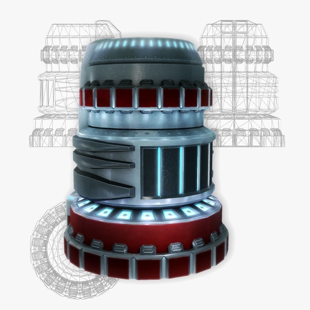 Force field generator 06 sci-fi Low-poly 3D model_0