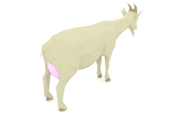 Goat LOW POLY polygonal Low-poly 3D model_4