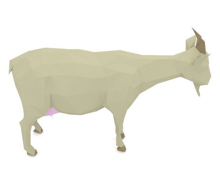 Goat LOW POLY polygonal Low-poly 3D model_2