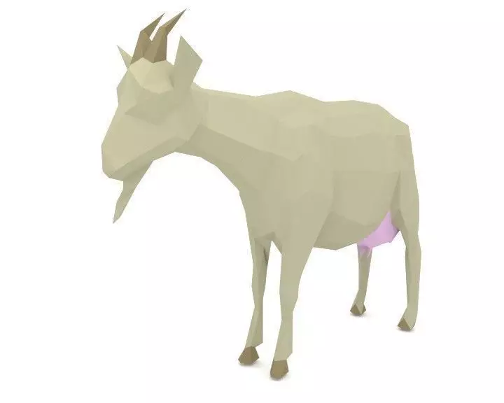 Goat LOW POLY polygonal Low-poly 3D model_0