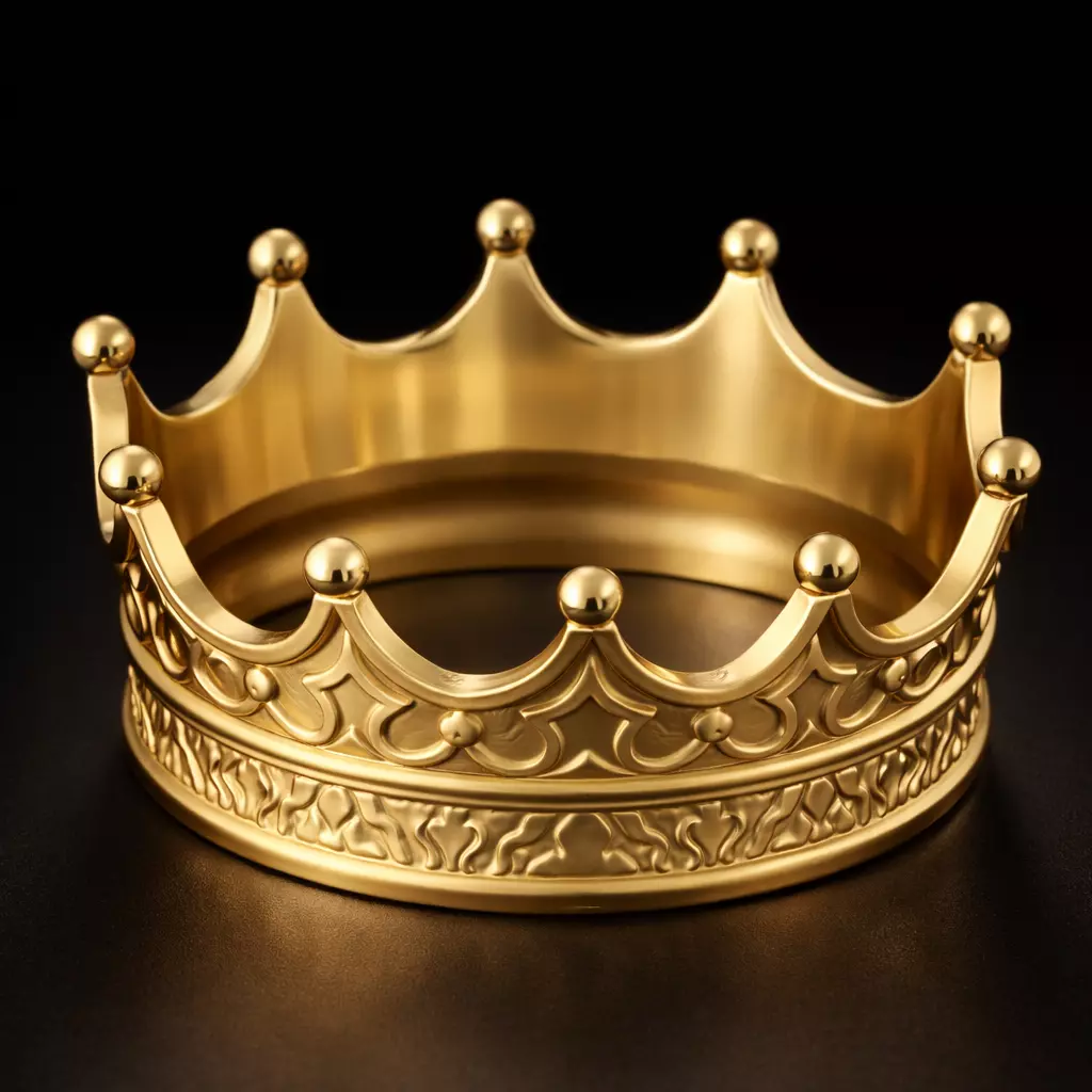 Hand-Engraved Crown Ring STL 3D print model