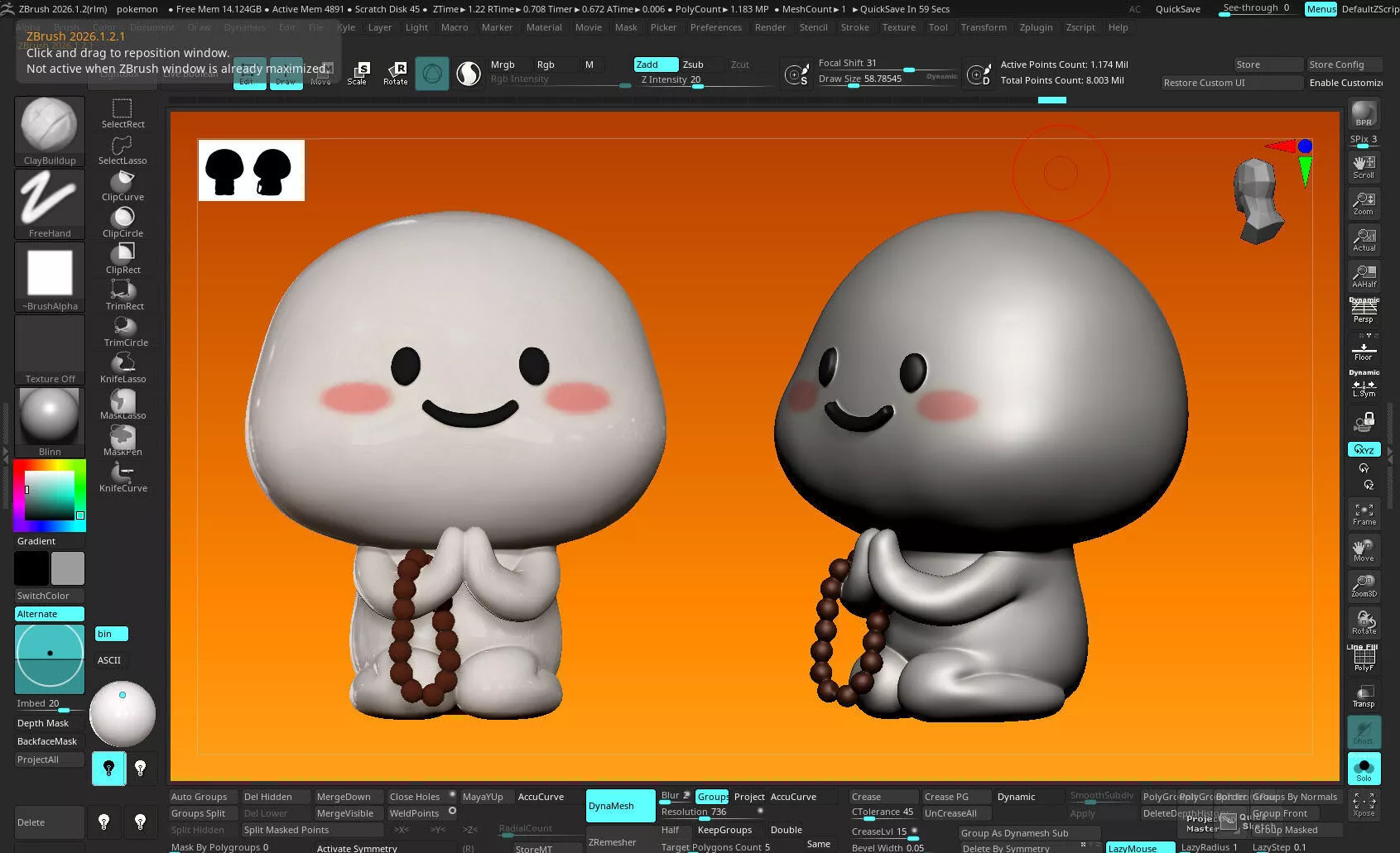 Cute Monk Keycap STL Chibi 3D Print 3D print model