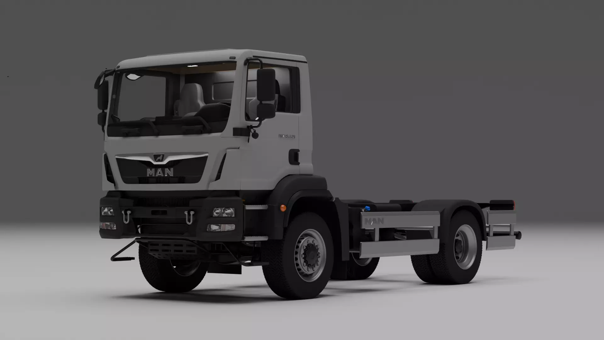 MAN TGM 18320 chassis High Quality interior 3D model