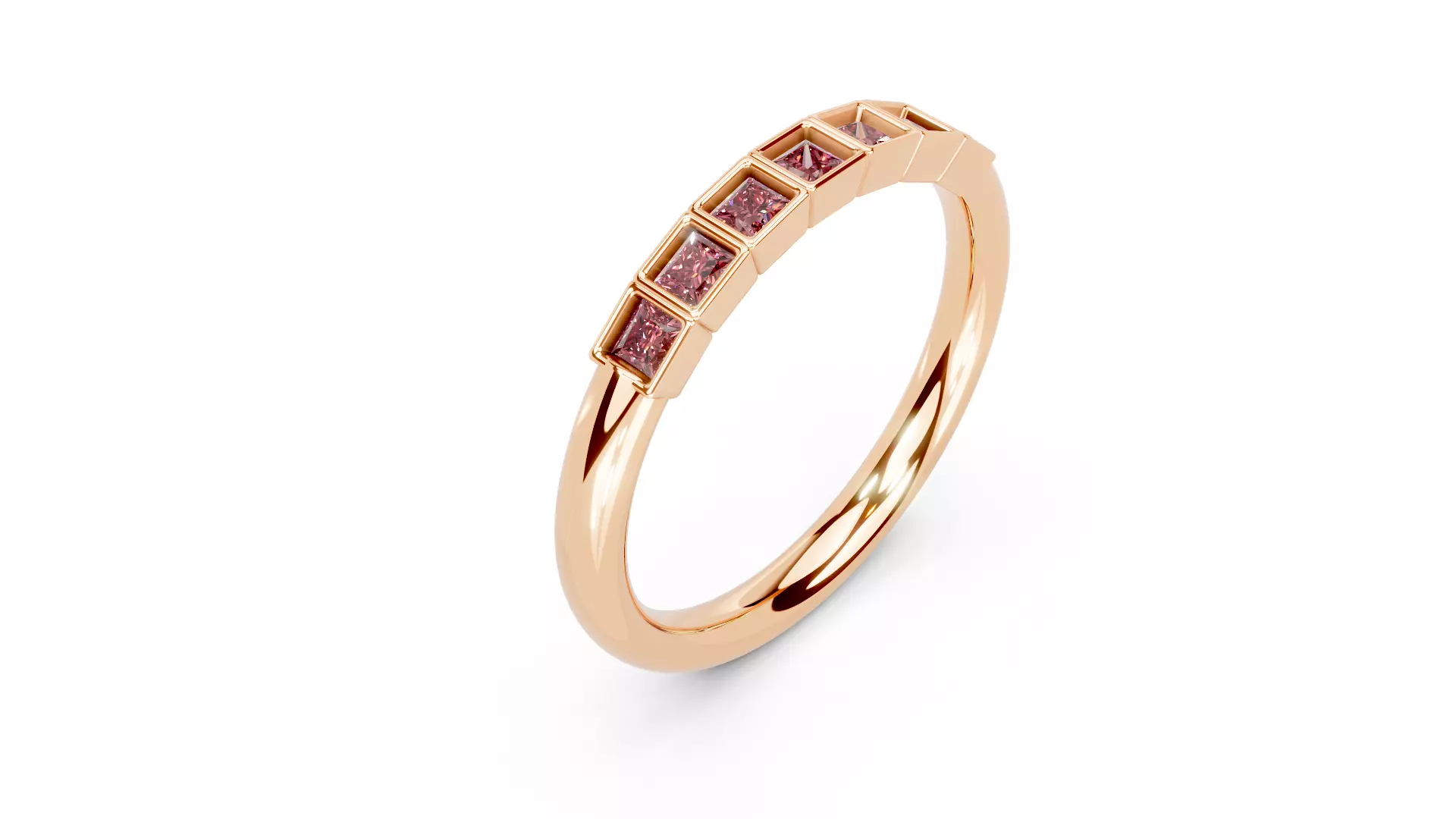 Prisscess Diamond haft eternity ring 3D Printable Jewelry CAD 3D print model