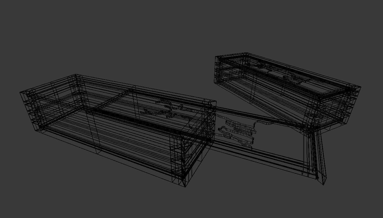 Wooden Sliding Box 3D model_2