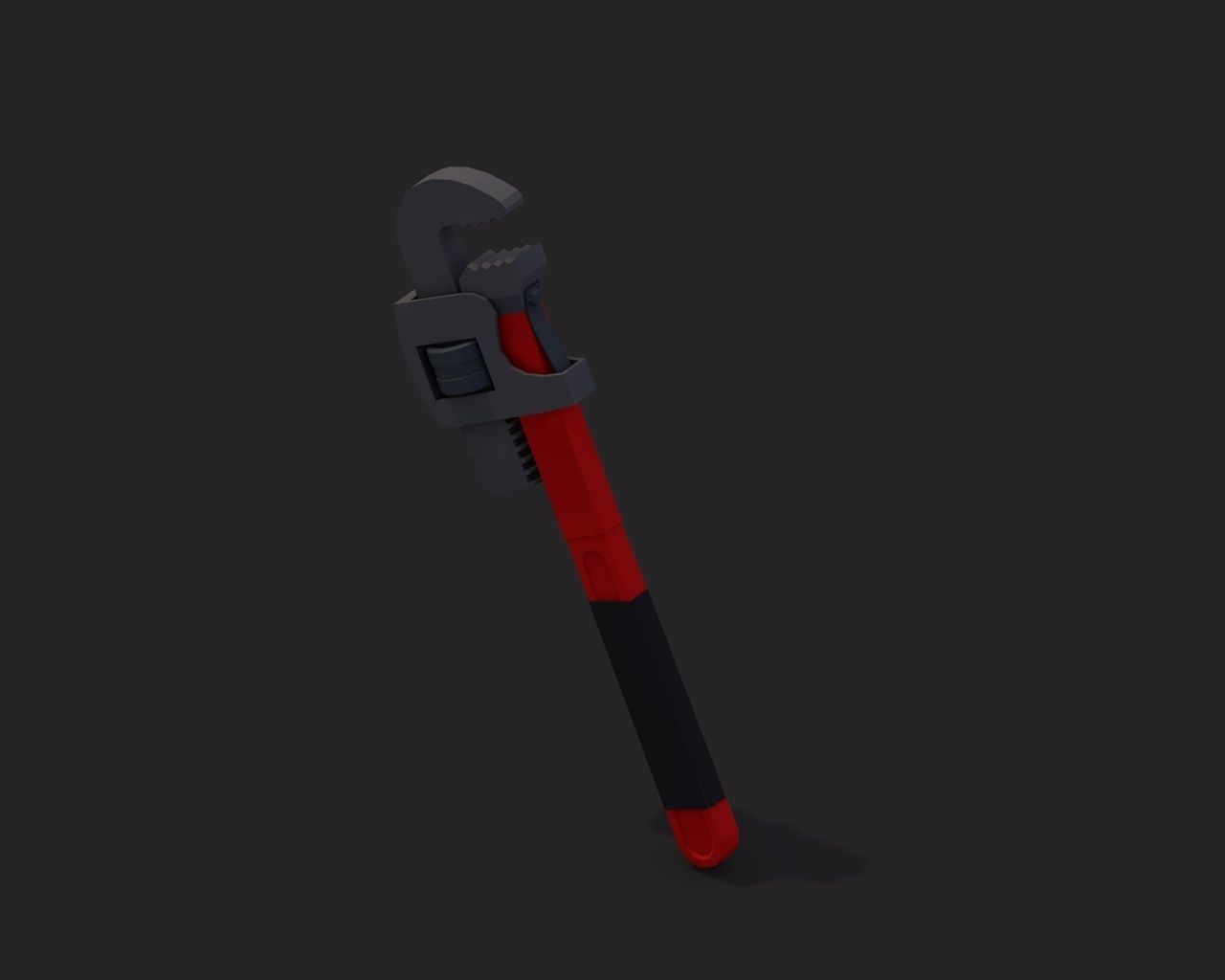 Low Poly Pipe Wrench v2 Low-poly 3D model_3