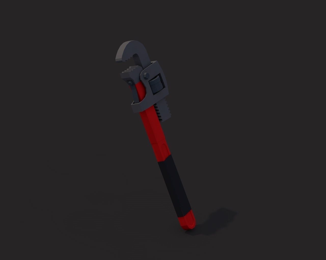 Low Poly Pipe Wrench v2 Low-poly 3D model_1