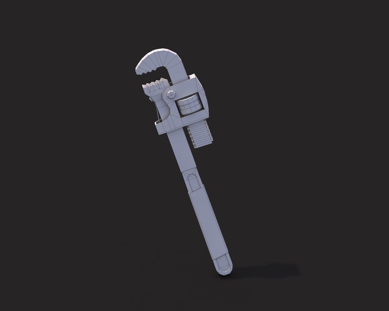 Low Poly Pipe Wrench v2 Low-poly 3D model_4