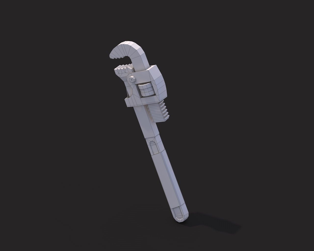 Low Poly Pipe Wrench v2 Low-poly 3D model_5