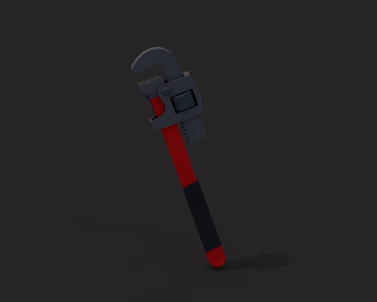 Low Poly Pipe Wrench v2 Low-poly 3D model_2