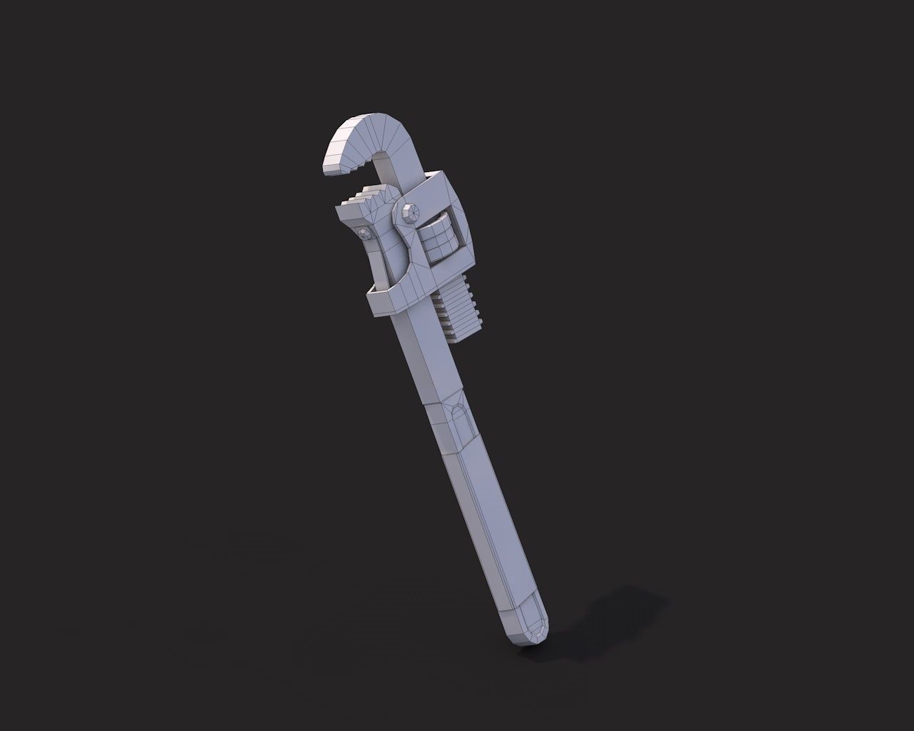 Low Poly Pipe Wrench v2 Low-poly 3D model_6