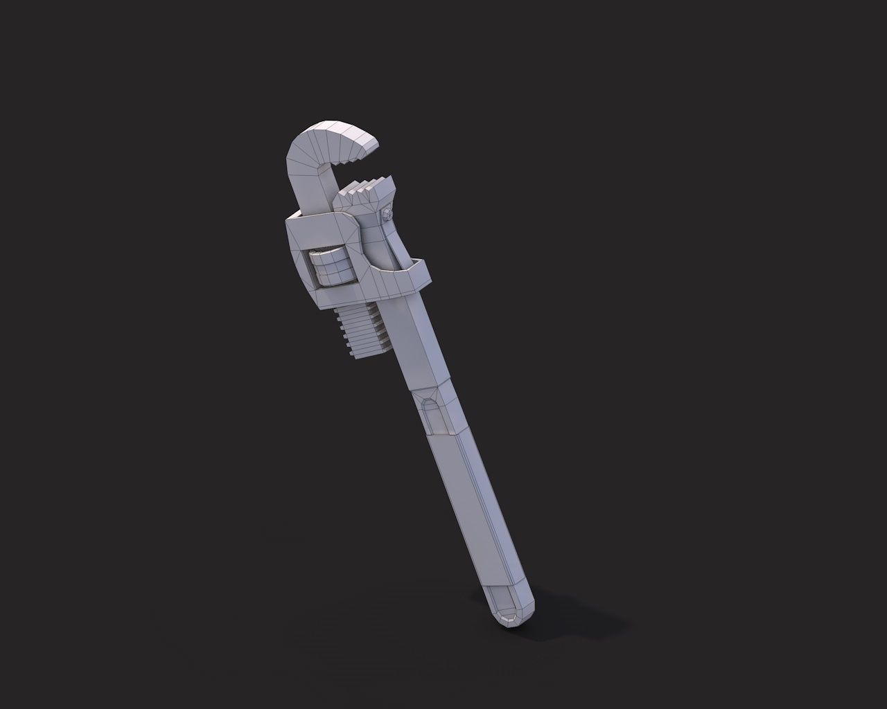 Low Poly Pipe Wrench v2 Low-poly 3D model_7