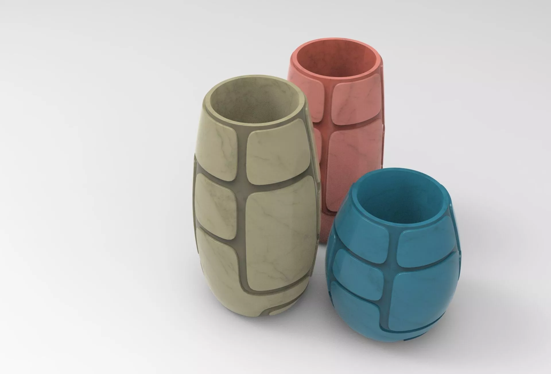 Puzz Vases Low-poly 3D model