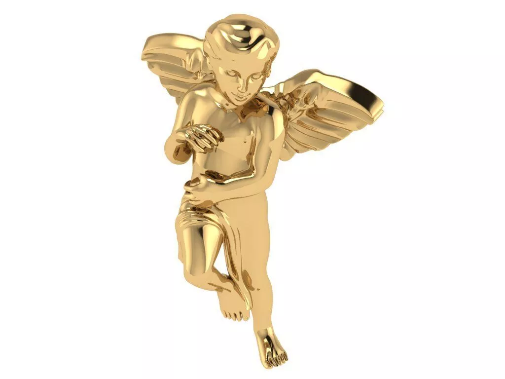 Baby Angel Pendant Necklace Cute Guardian Angel Charm 3D print model