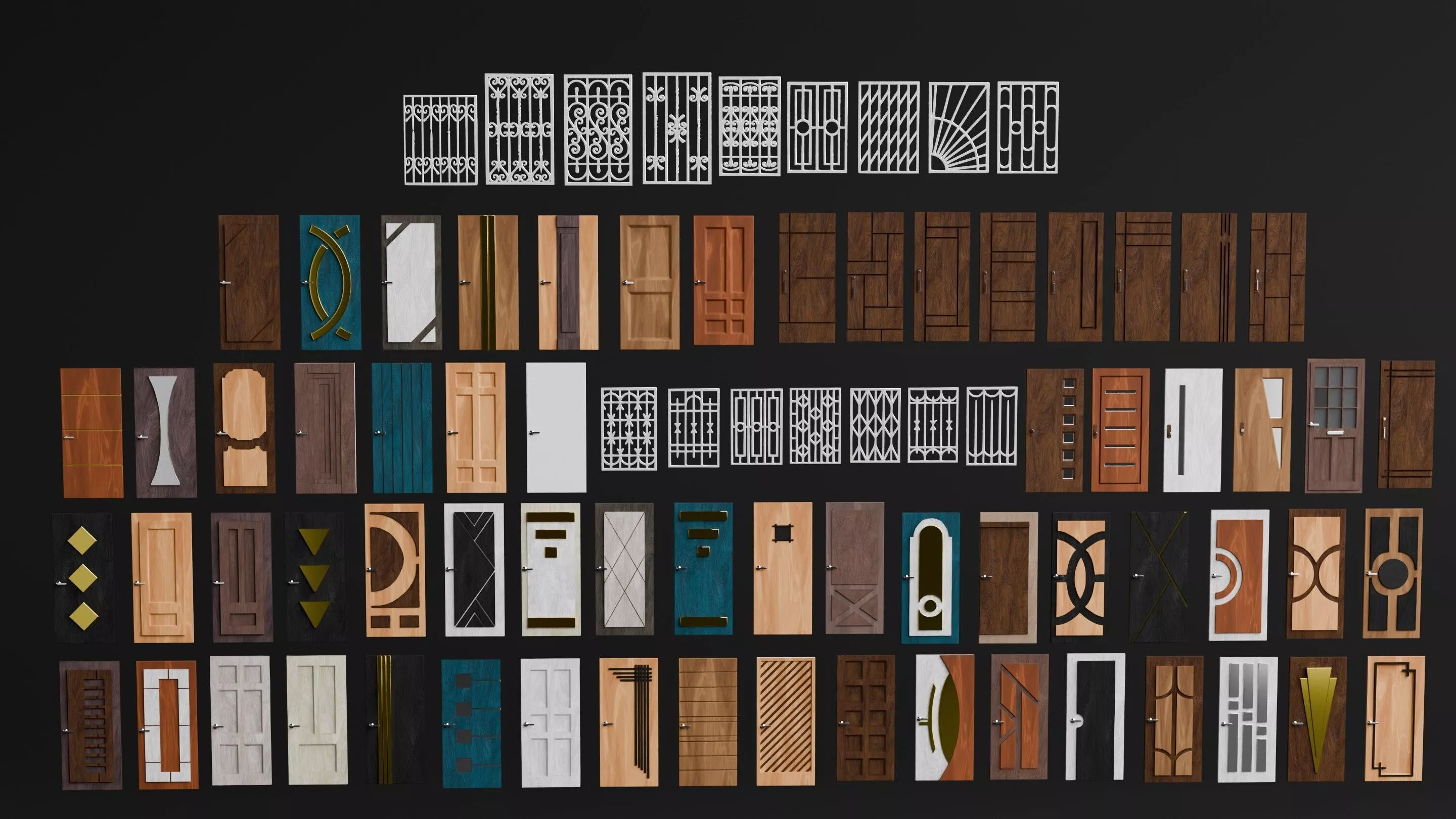 Ultimate Door Collection Pack Low-poly 3D model