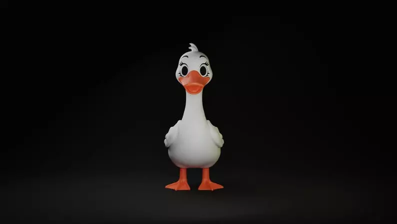 Porch Goose 3D Print - Cute goose Desk Toy Goose Figure 3D print model