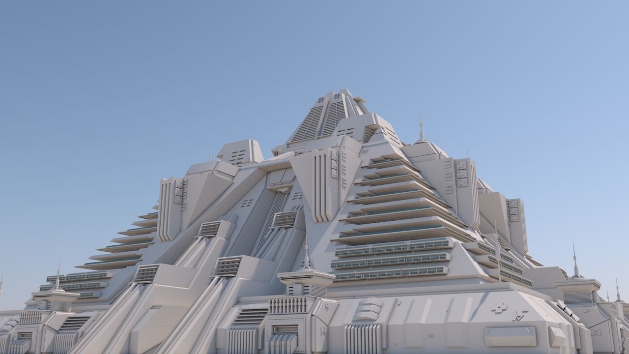 Futuristic Buildings Pack 3D model_28
