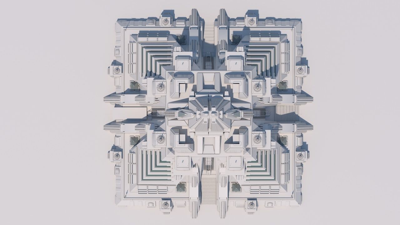 Futuristic Buildings Pack 3D model_26