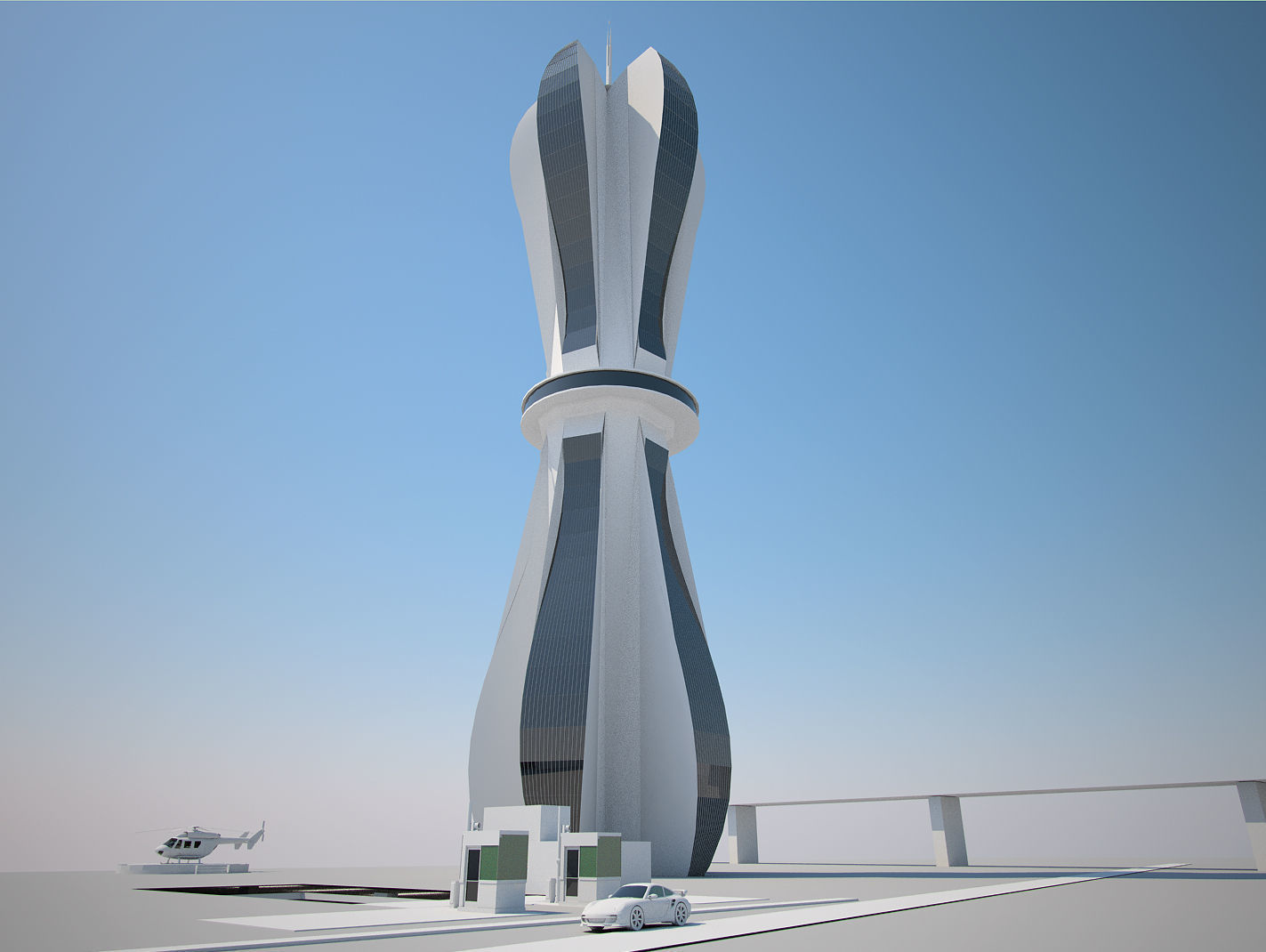 Futuristic Buildings Pack 3D model_59