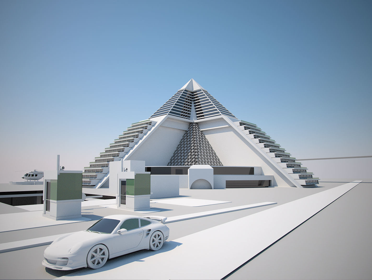 Futuristic Buildings Pack 3D model_60