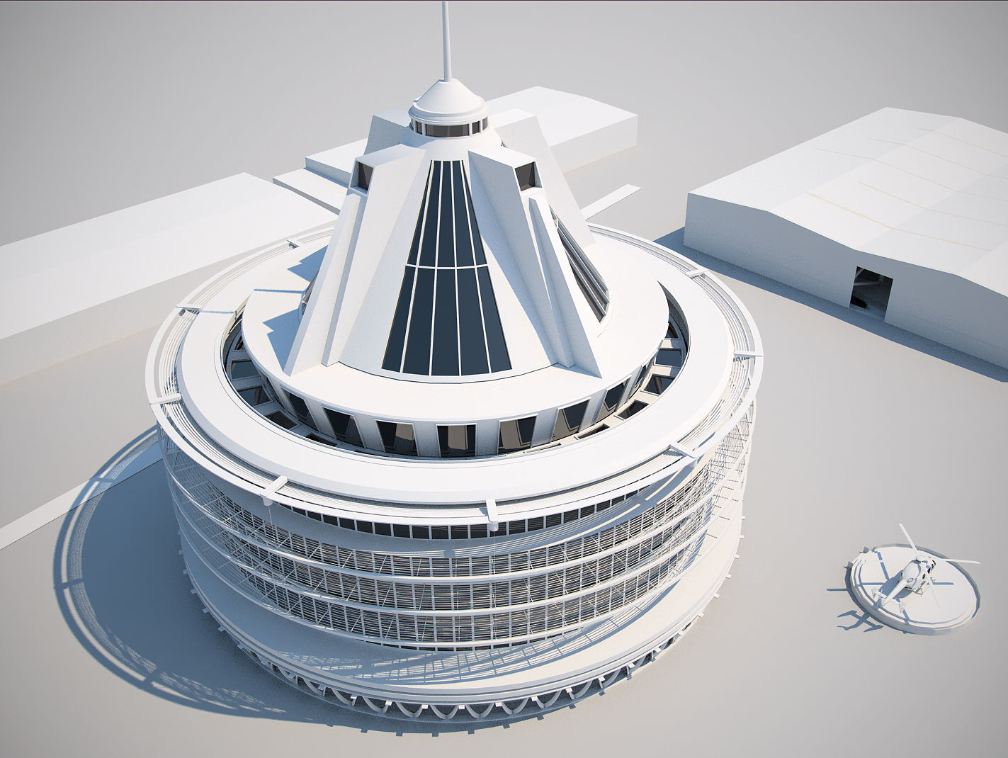 Futuristic Buildings Pack 3D model_62