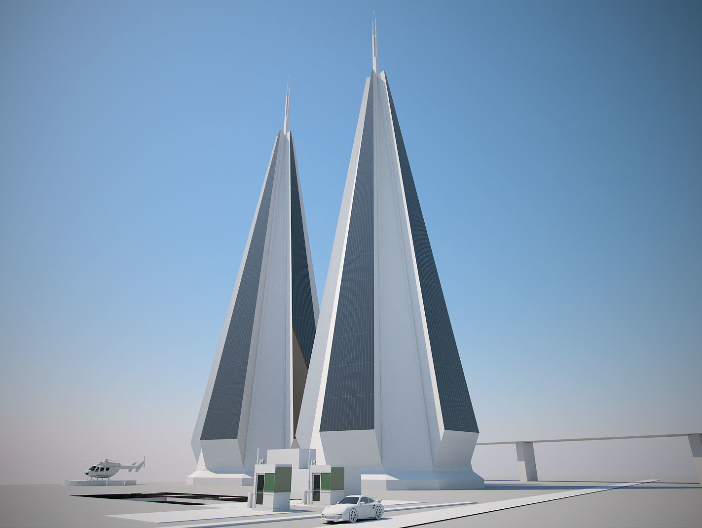 Futuristic Buildings Pack 3D model_63
