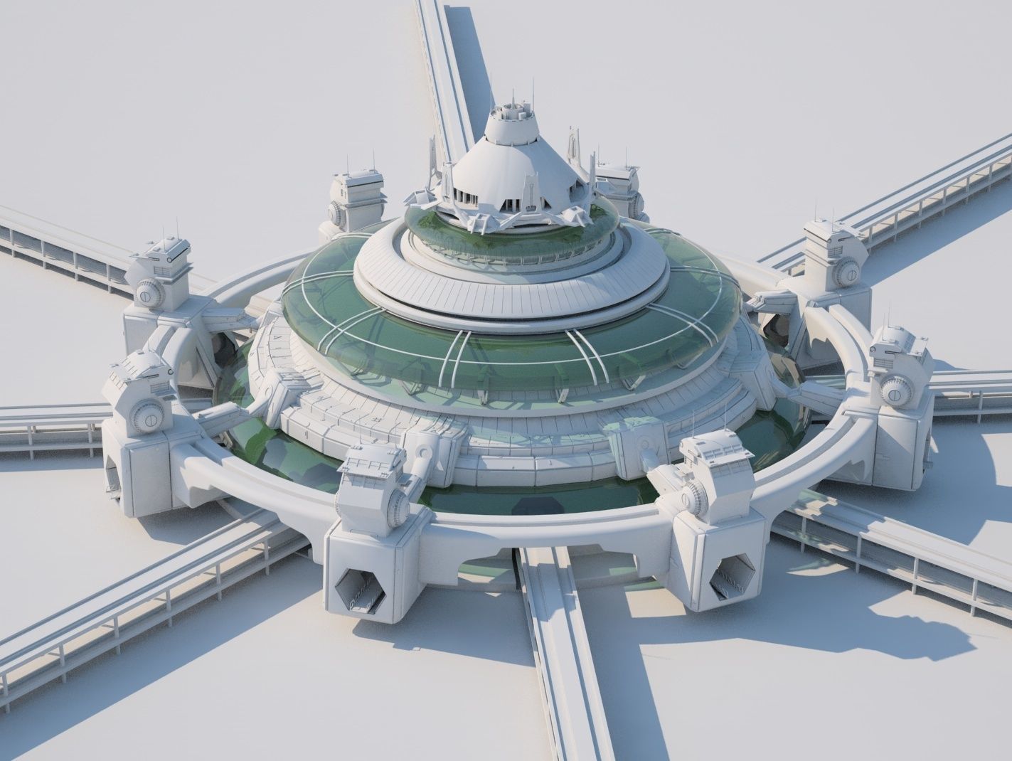 Futuristic Buildings Pack 3D model_44