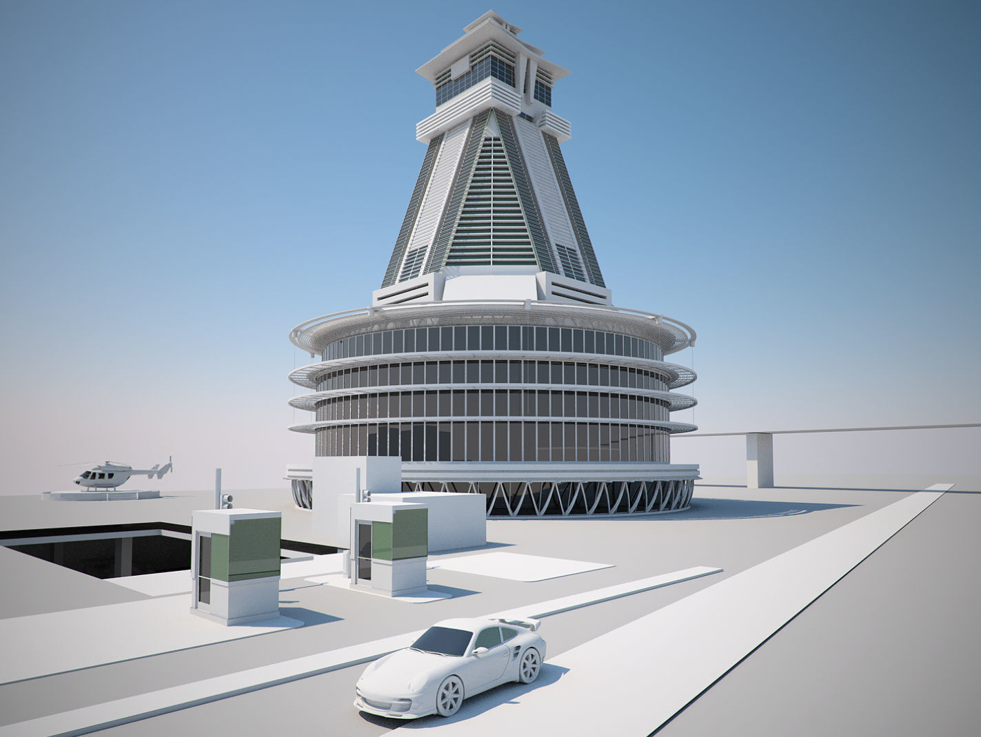Futuristic Buildings Pack 3D model_73