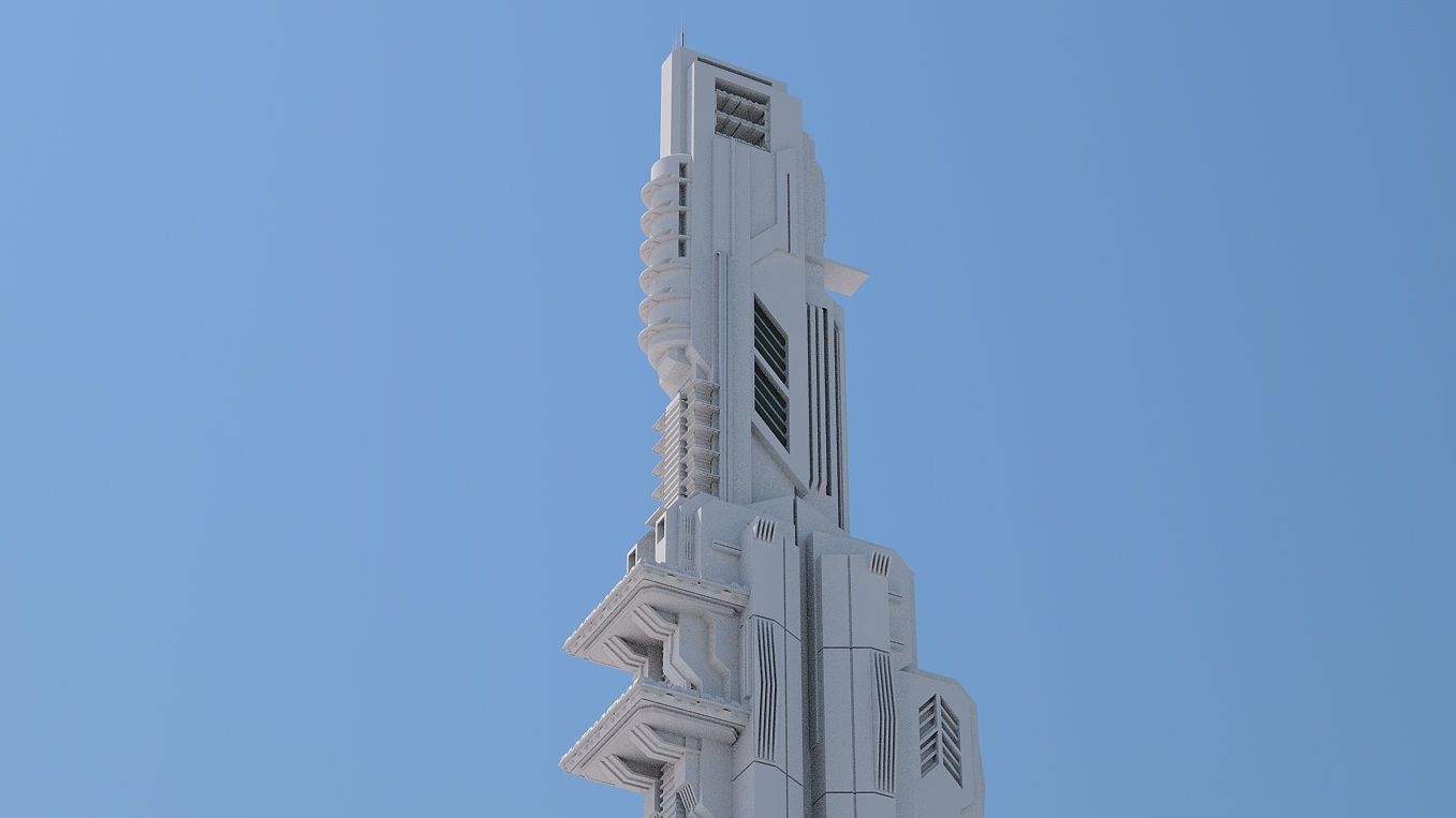 Futuristic Buildings Pack 3D model_77