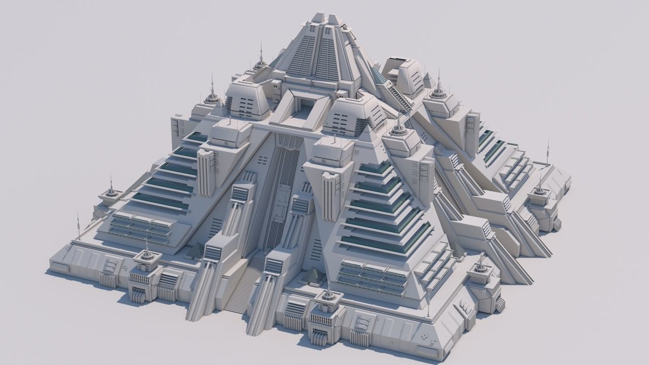 Futuristic Buildings Pack 3D model_21