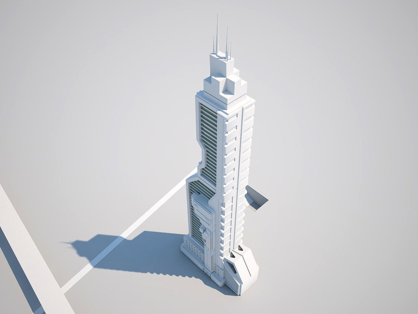 Futuristic Buildings Pack 3D model_50