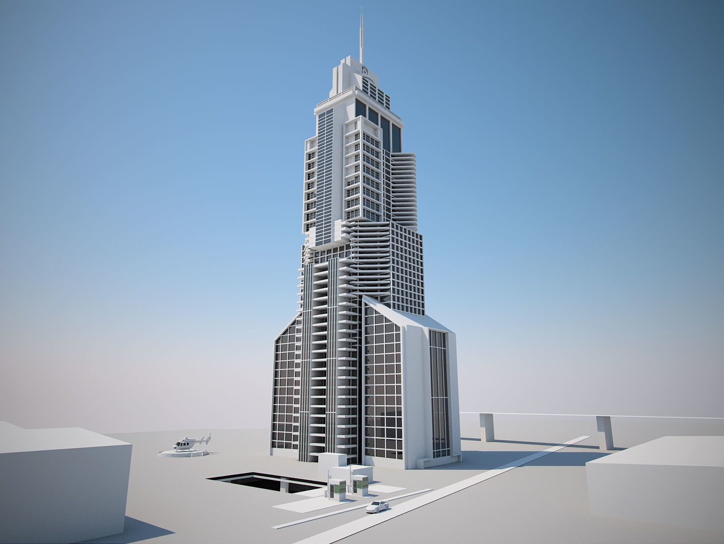 Futuristic Buildings Pack 3D model_53